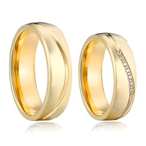 18K Gold Couple Rings – A Bond Forged in Gold