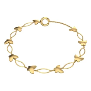 Flexible Butterfly Motif Gold Bracelet