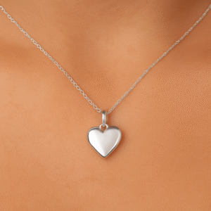 Elegant Silver Heart Pendant Necklace