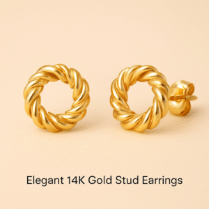 Elegant 14K Gold Stud Earrings for Women