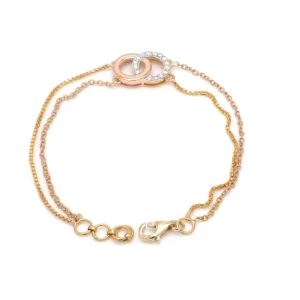 14K Gold Interlinked Charm Bracelet