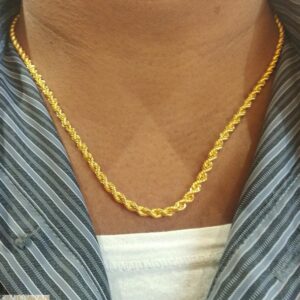 22K Gold Rope Chain Necklace